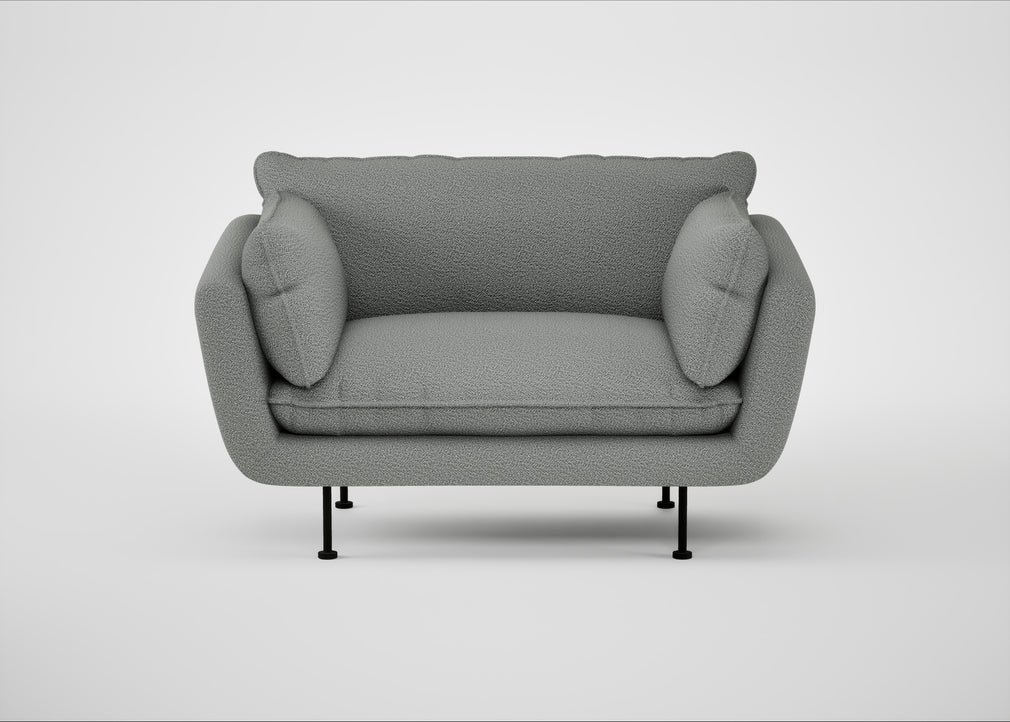 Allora Loveseat Boucle Steel / Black