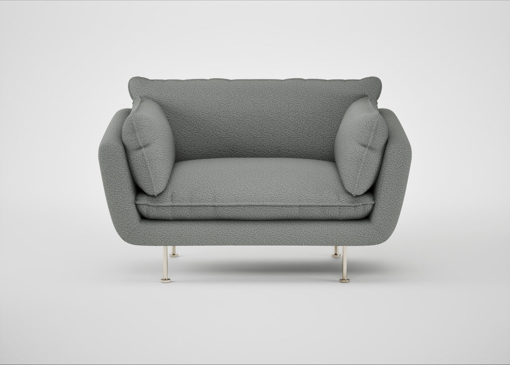 Allora Loveseat Boucle Steel / Stainless Steel
