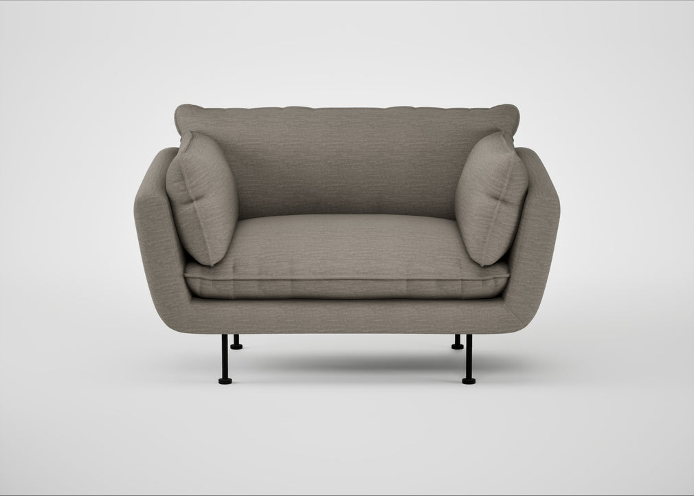 Allora Loveseat Broad Weave Pebble / Black