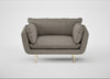 Allora Loveseat Broad Weave Pebble / Brass