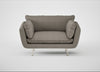 Allora Loveseat Broad Weave Pebble / Stainless Steel