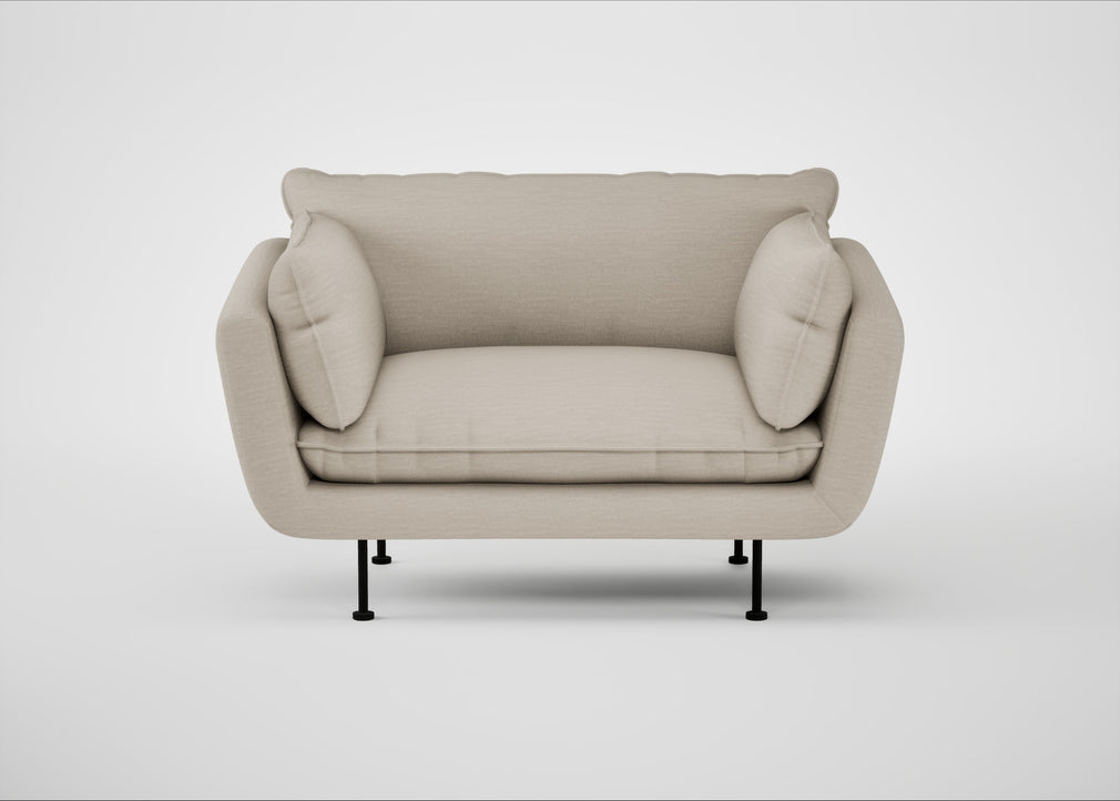 Allora Loveseat Broad Weave Putty / Black