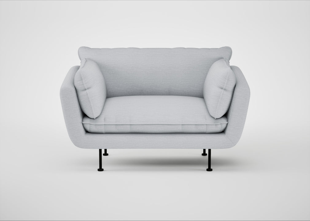 Allora Loveseat Broad Weave Tin / Black