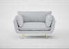 Allora Loveseat Broad Weave Tin / Brass