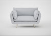 Allora Loveseat Broad Weave Tin / Stainless Steel