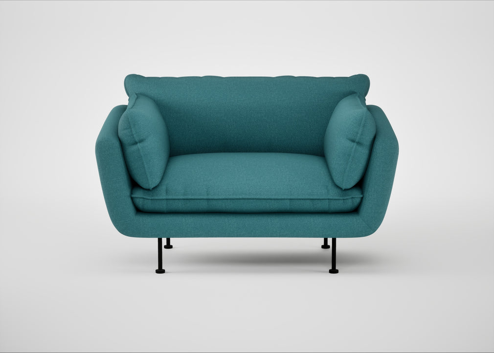 Allora Loveseat Brushed Cotton Cadet / Black