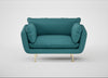 Allora Loveseat Brushed Cotton Cadet / Brass