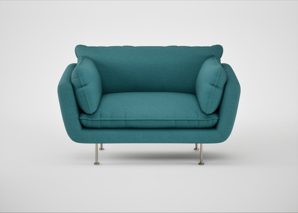 Allora Loveseat Brushed Cotton Cadet / Stainless Steel