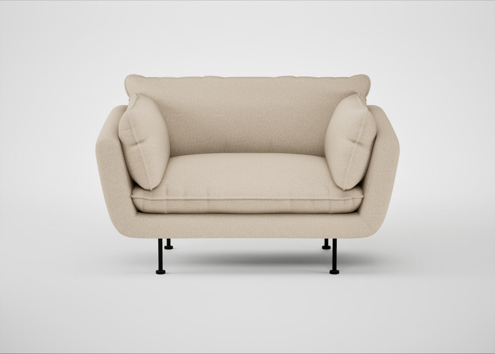Allora Loveseat Brushed Cotton Oat / Black