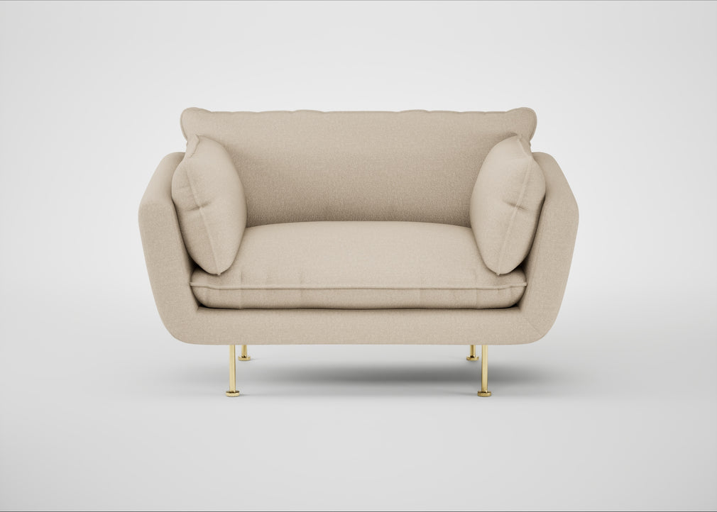 Allora Loveseat Brushed Cotton Oat / Brass