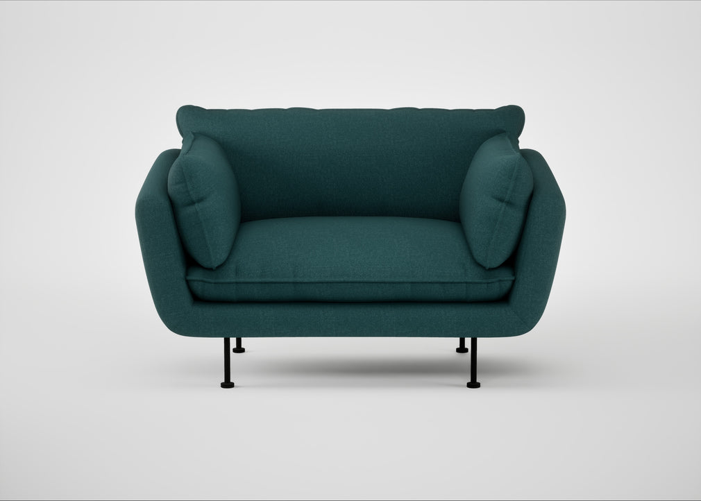 Allora Loveseat Brushed Cotton Pine / Black