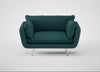 Allora Loveseat Brushed Cotton Pine / Stainless Steel