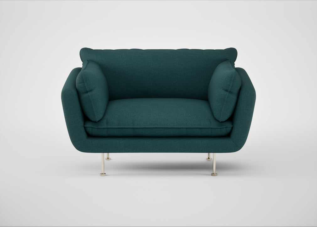 Allora Loveseat Brushed Cotton Pine / Stainless Steel