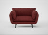 Allora Loveseat Capelo Linen-Cotton Etruscan Red / Black