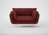 Allora Loveseat Capelo Linen-Cotton Etruscan Red / Brass