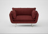 Allora Loveseat Capelo Linen-Cotton Etruscan Red / Stainless Steel