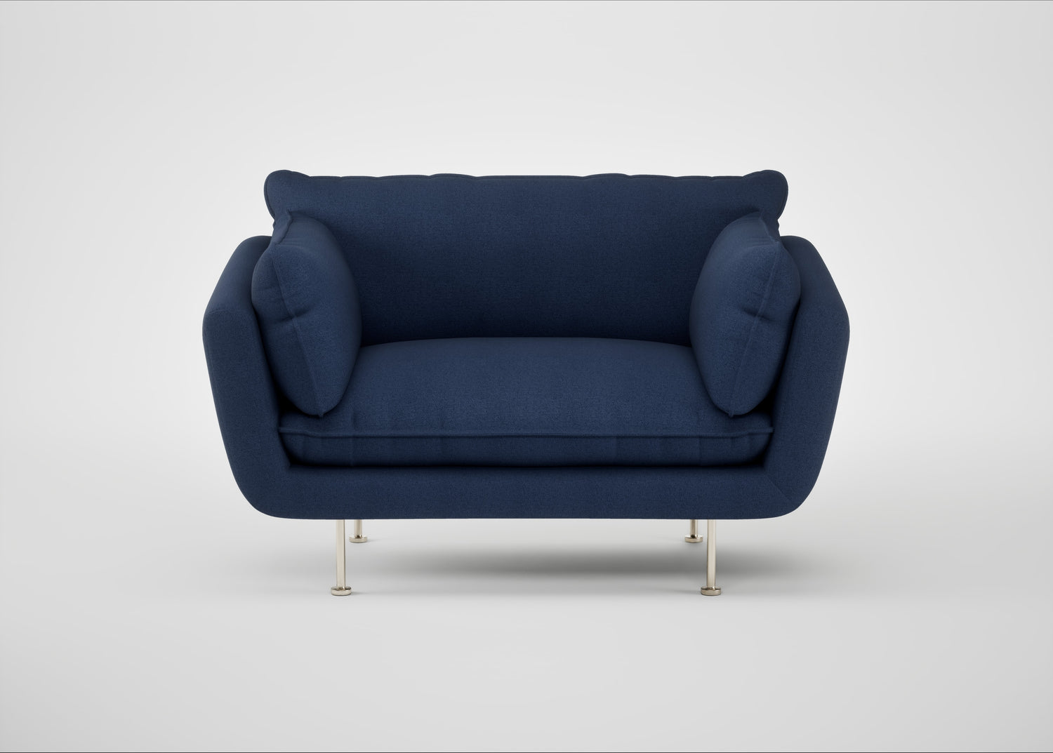 Allora Loveseat Capelo Linen-Cotton Inkspot / Stainless Steel