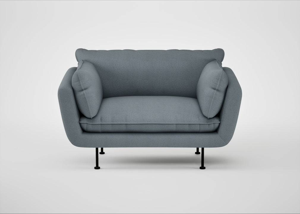 Allora Loveseat Capelo Linen-Cotton Mineral / Black