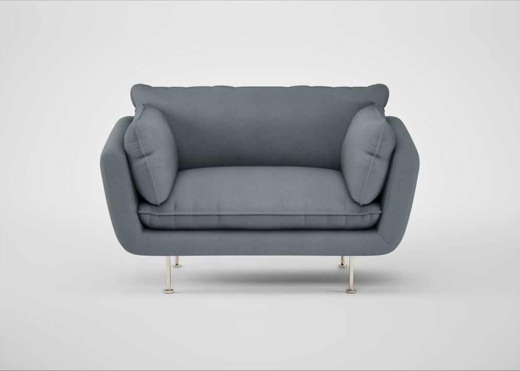 Allora Loveseat Capelo Linen-Cotton Mineral / Stainless Steel