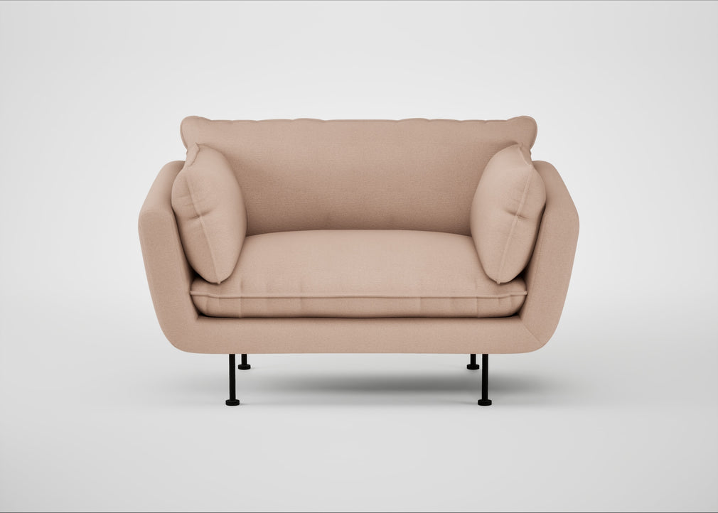 Allora Loveseat Capelo Linen-Cotton Rosedale / Black