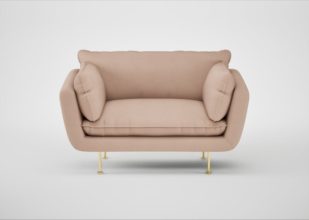 Allora Loveseat Capelo Linen-Cotton Rosedale / Brass