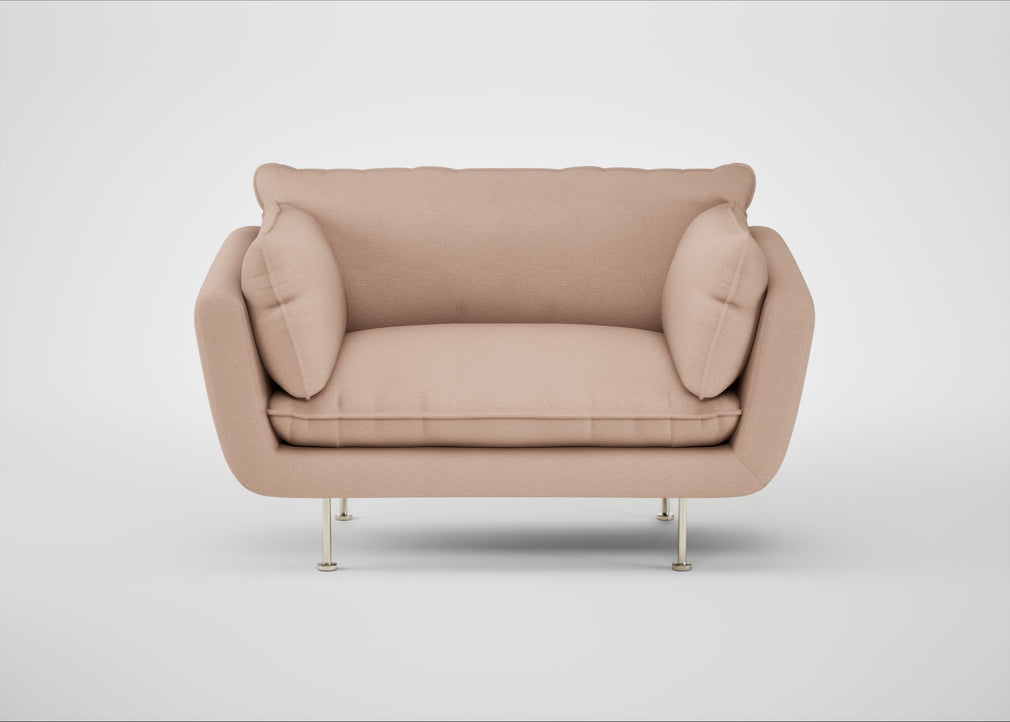 Allora Loveseat Capelo Linen-Cotton Rosedale / Stainless Steel