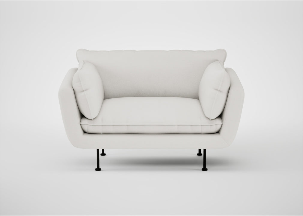 Allora Loveseat Capelo Linen-Cotton Sea Salt / Black