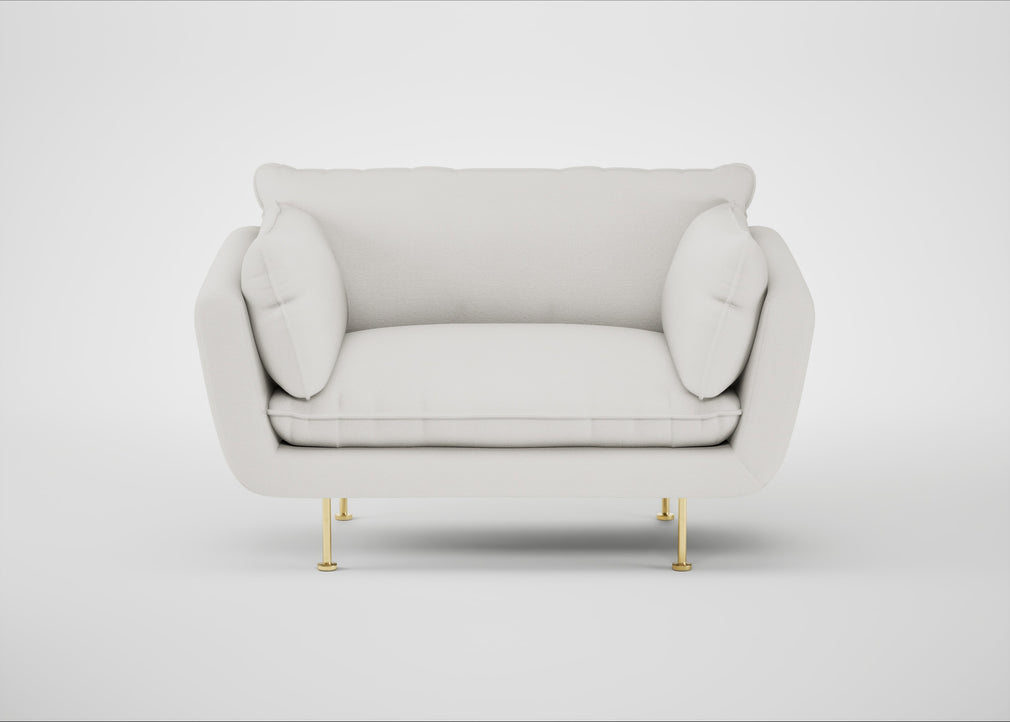 Allora Loveseat Capelo Linen-Cotton Sea Salt / Brass