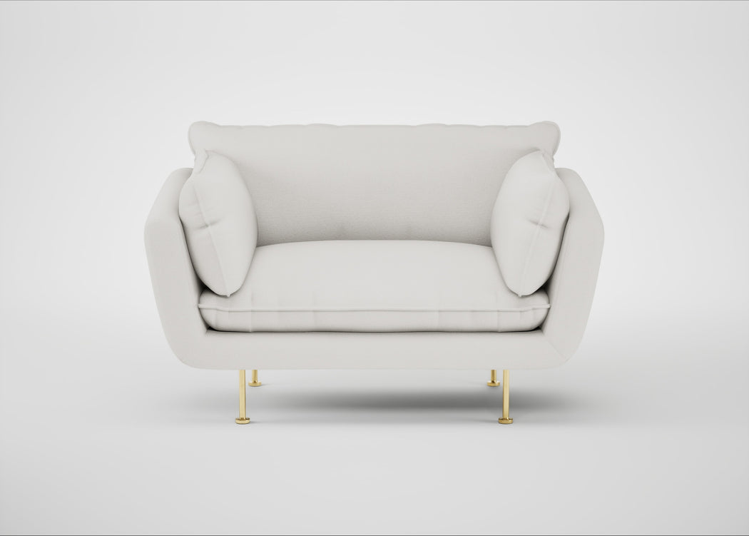 Allora Loveseat Capelo Linen-Cotton Sea Salt / Brass