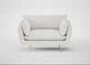 Allora Loveseat Capelo Linen-Cotton Sea Salt / Brass