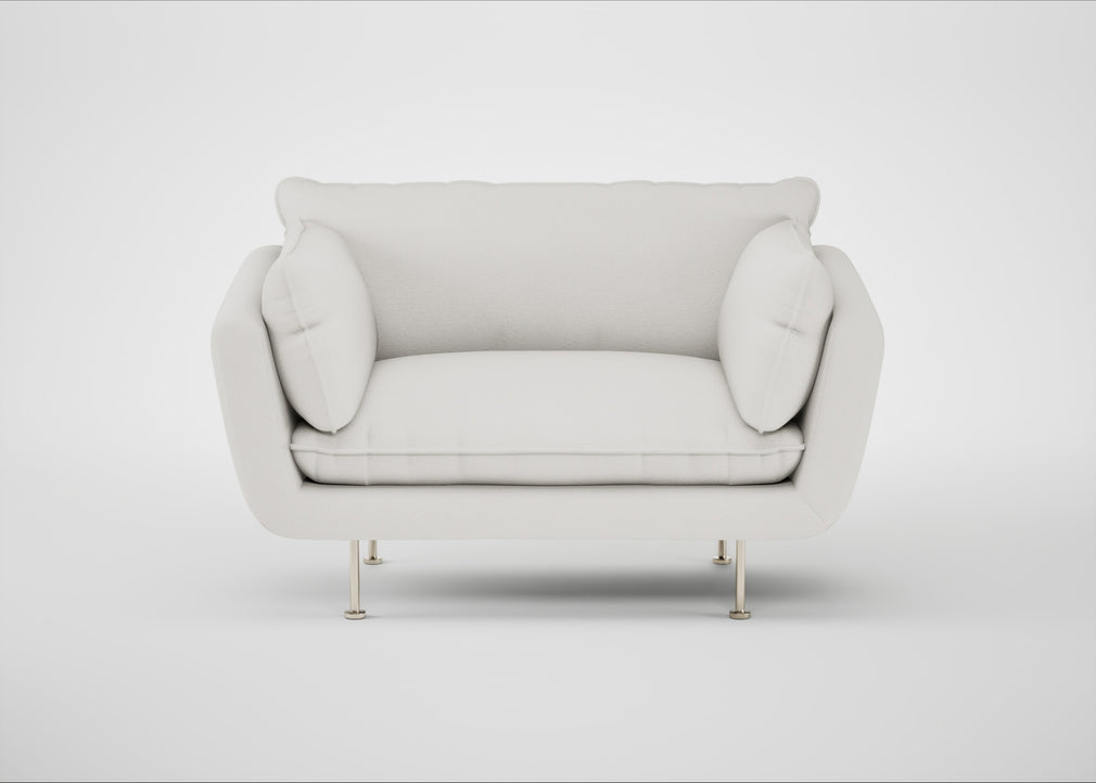 Allora Loveseat Capelo Linen-Cotton Sea Salt / Stainless Steel