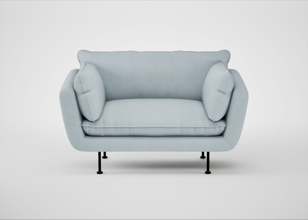 Allora Loveseat Capelo Linen-Cotton Sea Shanty / Black