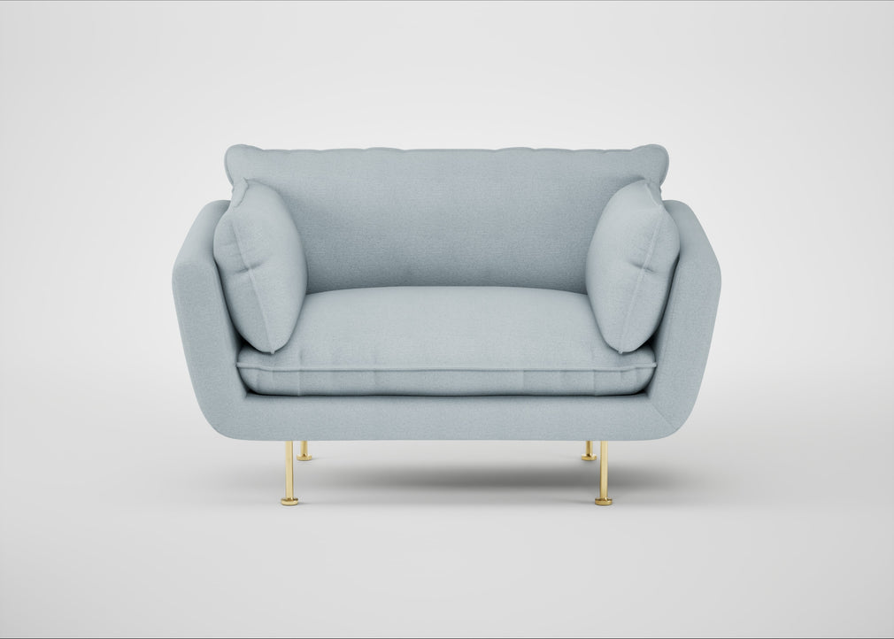 Allora Loveseat Capelo Linen-Cotton Sea Shanty / Brass