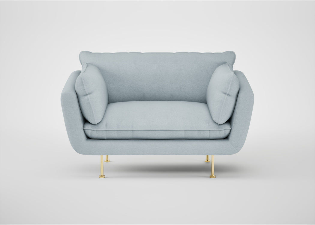 Allora Loveseat Capelo Linen-Cotton Sea Shanty / Brass