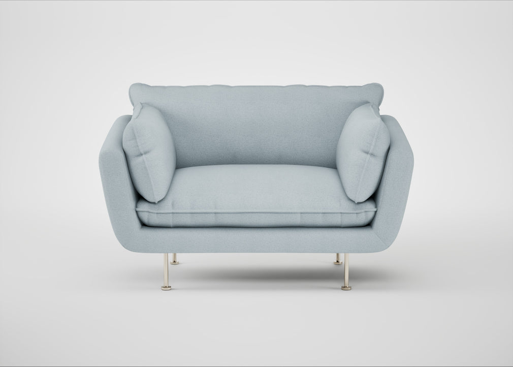 Allora Loveseat Capelo Linen-Cotton Sea Shanty / Stainless Steel