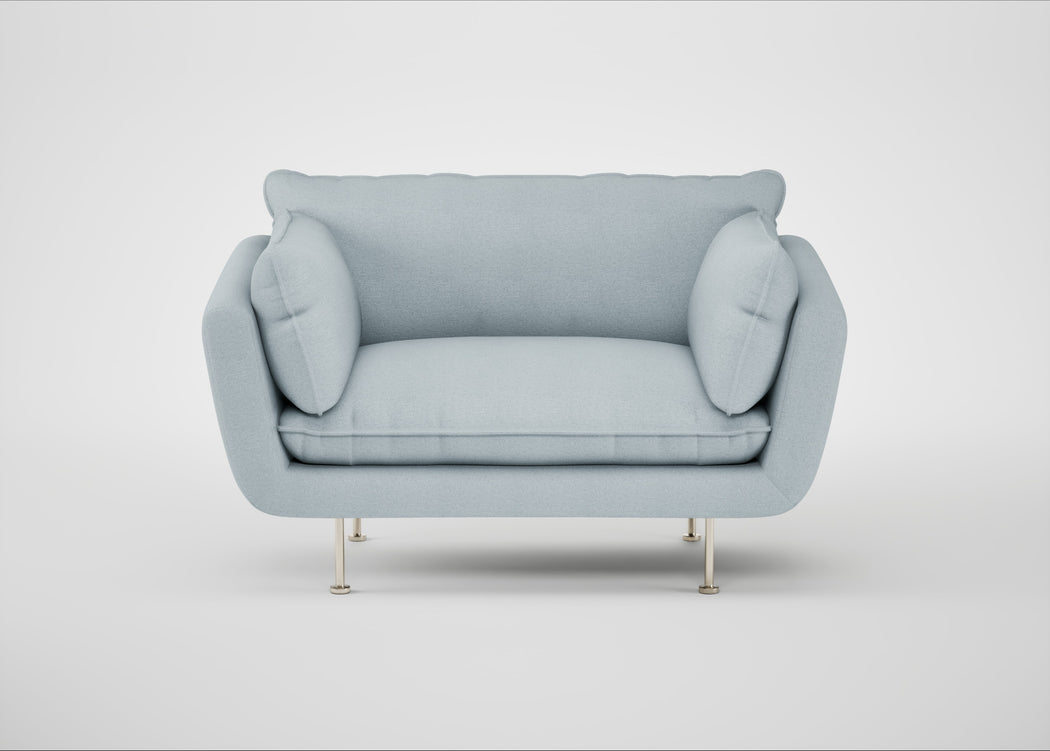 Allora Loveseat Capelo Linen-Cotton Sea Shanty / Stainless Steel