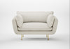 Allora Loveseat Chunky Boucle Ecru / Brass