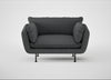 Allora Loveseat Melton Wool Granite / Black