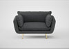 Allora Loveseat Melton Wool Granite / Brass