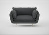 Allora Loveseat Melton Wool Granite / Stainless Steel