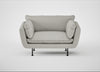 Allora Loveseat Melton Wool Limestone / Black