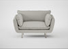 Allora Loveseat Melton Wool Limestone / Stainless Steel