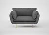 Allora Loveseat Melton Wool Shale / Brass