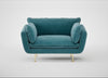 Allora Loveseat Smart Luxe Velvet Airforce Blue / Brass