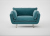 Allora Loveseat Smart Luxe Velvet Airforce Blue / Stainless Steel