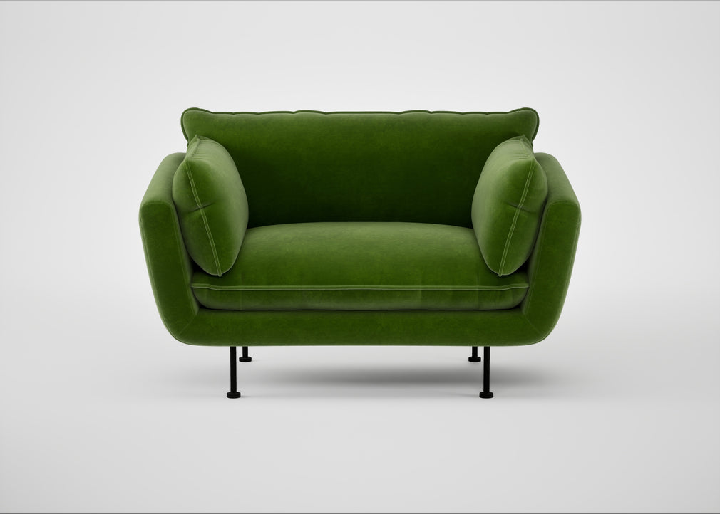 Allora Loveseat Smart Luxe Velvet Grass / Black
