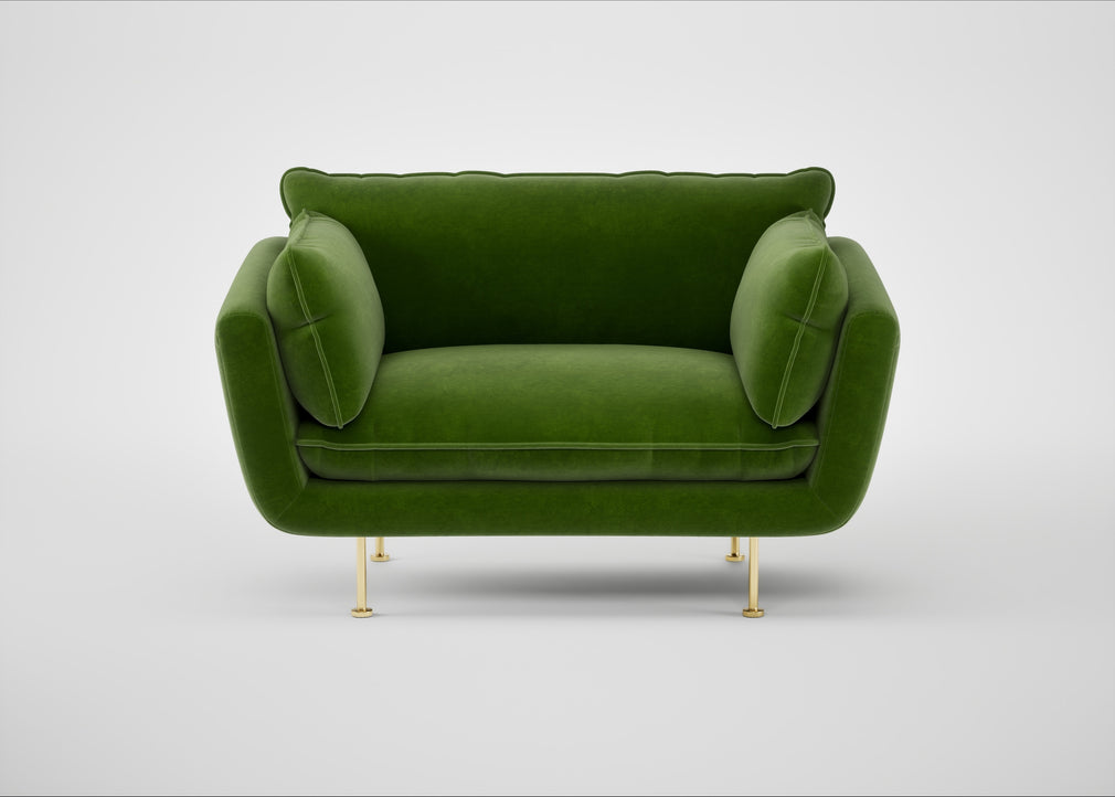 Allora Loveseat Smart Luxe Velvet Grass / Brass
