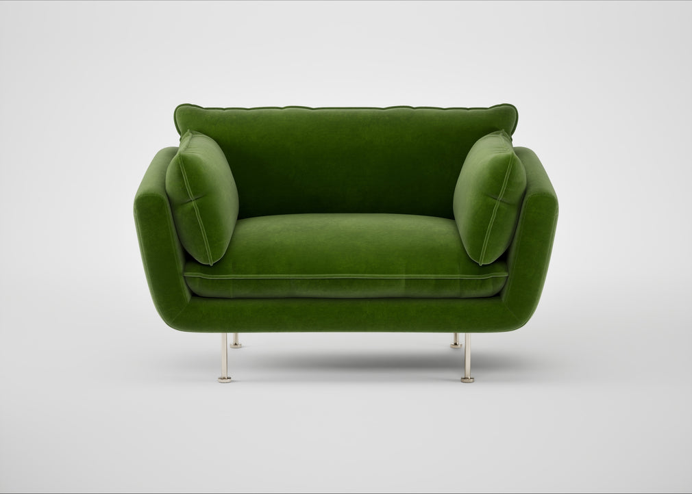 Allora Loveseat Smart Luxe Velvet Grass / Stainless Steel