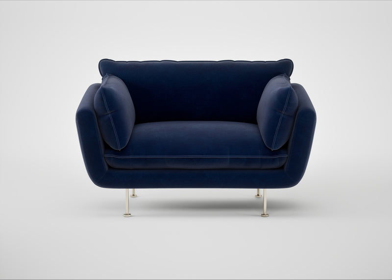 Allora Loveseat Smart Luxe Velvet Midnight / Stainless Steel