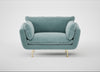 Allora Loveseat Smart Luxe Velvet Mineral Blue / Brass